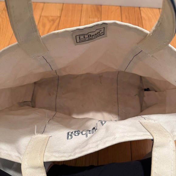 Vtg L.L.Bean Boat Tote 'Radar Bob' Corgi Embroidered Canvas Bag Green Trim - Picture 4 of 12